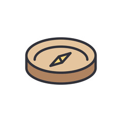 Compass colored icons, minimalist vector illustration ,simple transparent graphic element .Isolated on white background