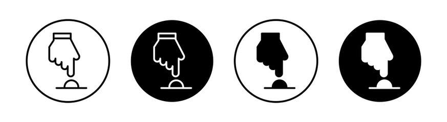 Hand push button Simple vector icons illustrations for graphic design.