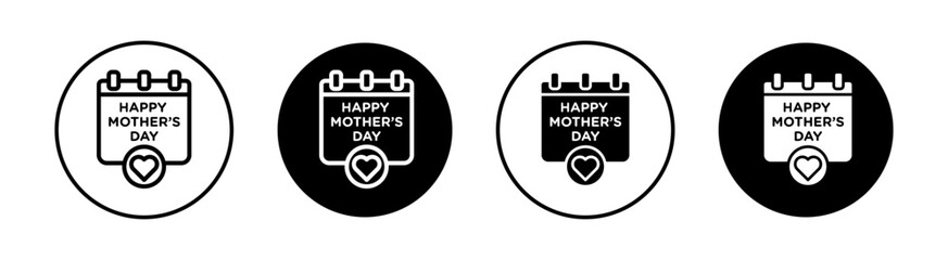 Mothers day calendar Simple vector icons illustrations for graphic design.