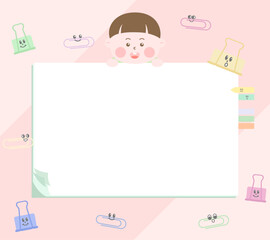 학용품을 사용하여 만든 학습관련 템플릿