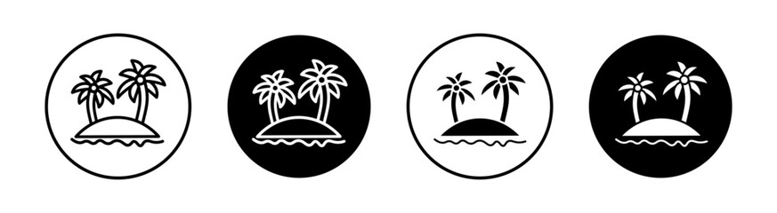 Palms on island Simple vector icons illustrations for graphic design.