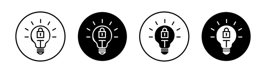 Patent and intellectual property Simple vector icons illustrations for graphic design.