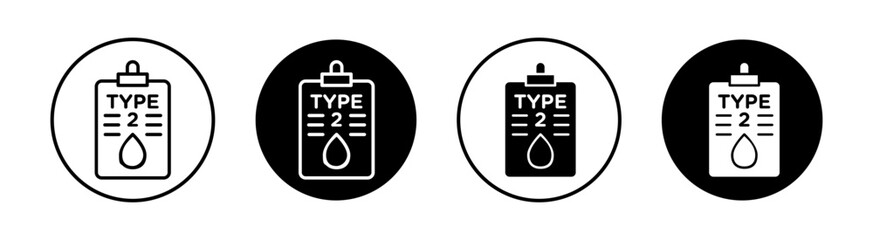 Type 2 diabetes Simple vector icons illustrations for graphic design.