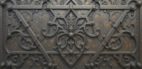 Metal background. Pattern for wallpapers, covers, wall decorations. Oil paint