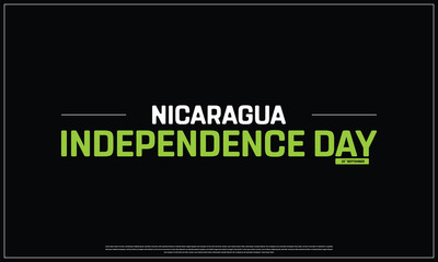 Nicaragua Independence Day on a black background, Vector design of Independence Day of Nicaragua, Typographic Design of Nicaragua National Day, Flag typography of Nicaragua