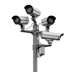  [Transparent Background PNG] CCTVs on pole 