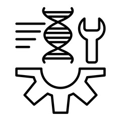 genetic engineering outline icon vector illustration