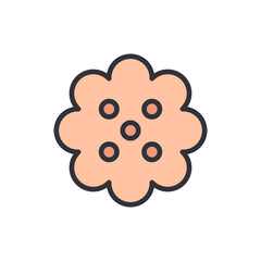 Cookies colored icons, minimalist vector illustration ,simple transparent graphic element .Isolated on white background