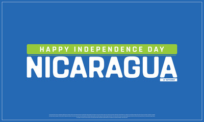Independence Day of Nicaragua on a dark background, Vector design of Independence Day of Nicaragua, Typographic Design of Nicaragua National Day, Flag typography of Nicaragua
