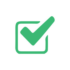 Green tick icon. Check mark icon symbols vector. sign, yes, right, Check box icon with correct, accept checkmark icon. 