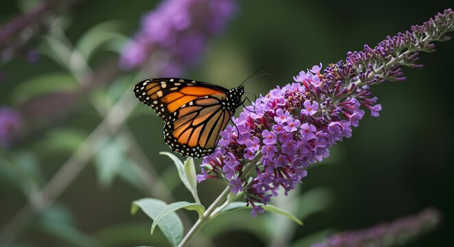 Butterfly on Purple Flower