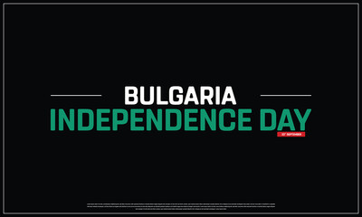 Bulgaria Independence Day on a dark background, Vector design of Independence Day of Bulgaria, Typographic Design of Bulgaria National Day, Flag typography of Bulgaria