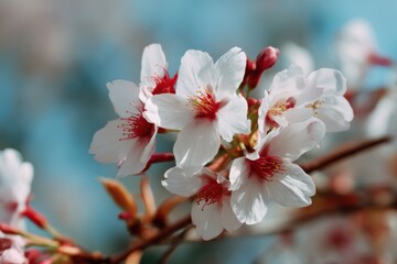 Obraz premium Blossoming Cherry Tree Branch in Springtime Sunlight 90 Characters