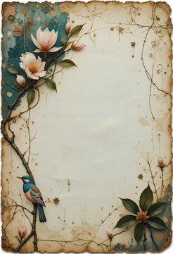 grunge background with flowers