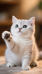 Obraz premium cat, animal, kitten, pet, cute, feline, domestic, portrait, fur, eyes, pets, white, young, mammal, animals, eye, kitty, tabby, red, adorable, beautiful, nature, fluffy, looking, whiskers