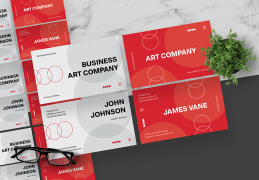 Bold Red Corporate Business Card for Modern Company Identity