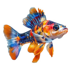 Fototapeta premium Colorful oscar river fish isolated [Transparent Background PNG] 