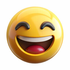 Fototapeta premium Happy Emoji: Download this cheerful 3D laughing emoticon for free!