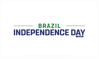 Brazil Independence Day on a white background, Vector design of Independence Day of Brazil, Typographic Design of Brazil National Day, Flag typography of Brazil
