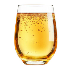 glass of apple cider with foam and gas bubbles isolated [Transparent Background PNG]. 