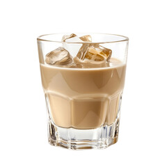  glass shot of cream liqueur baileys with ice isolated [Transparent Background PNG] 
