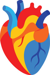 Vibrant Anatomical Heart Art Educational Medical Rendering.