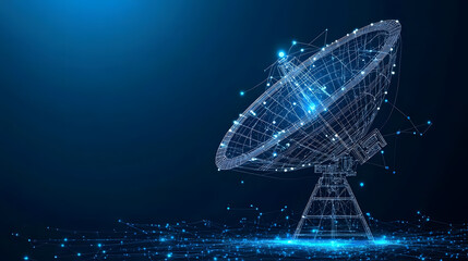 Satellite Dish Captures Signals Digitally