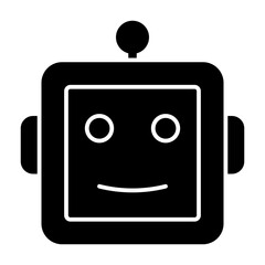 Robot head solid icon