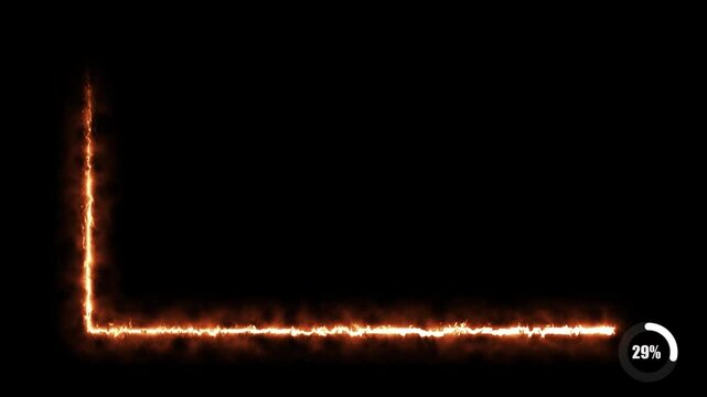 progress bar from 0 to 100% animation with alpha channel,  loading bar animate on a black background, 4k Video download, downloading, loading, loading bar, processing animation video.