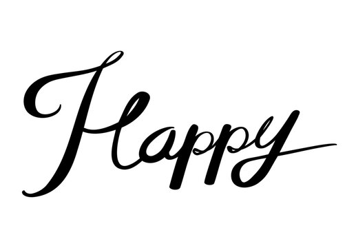 Handwritten "Happy"_手書き文字の「Happy」