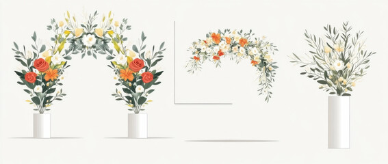 Floral arrangement showcase studio art design elegant environment aesthetic viewpoint nature inspired concepts
