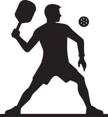 playing pickleball silhouette