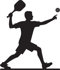 playing pickleball silhouette