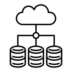 data center outline icon vector illustration