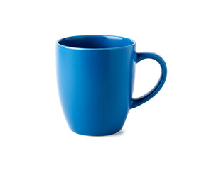 Blue mug isolated on white background.