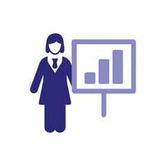 Businesswoman Presenting Growth Chart Icon