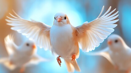 Fototapeta premium Bird in flight sky background