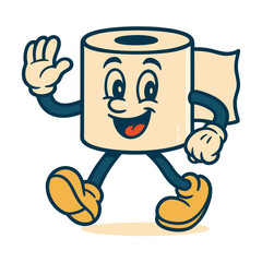 toilet paper funny cartoon mascot character