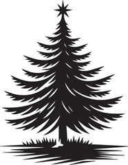 Naklejka premium Christmas pine tree vector silhouette