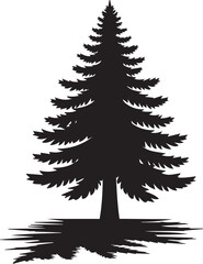 Obraz premium Christmas pine tree vector silhouette