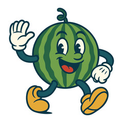 Obraz premium watermelon funny cartoon mascot character