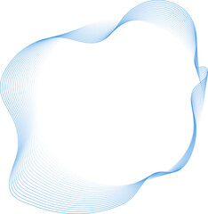 Circle round liquid shape with blue gradient line. Design element