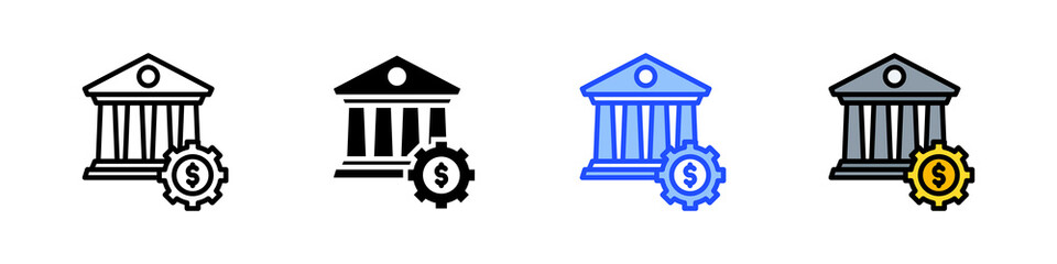 Financial Service Icon Collection With Multiple Styles