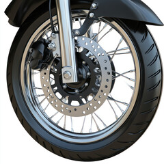 motorcycle wheel isolated on white