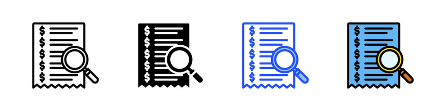 Transaction History Icon Collection With Multiple Styles