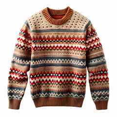 Fair Isle Knit Sweater: Autumn Winter Fashion Image