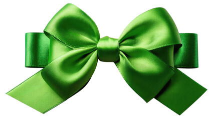 Festive Bow: A vibrant green satin bow, meticulously crafted and perfectly presented, symbolizing celebration and adding a touch of elegance. 