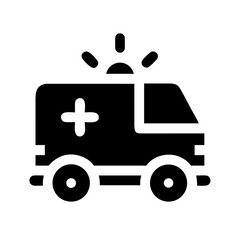 Ambulance Van with Emergency Light Icon Design