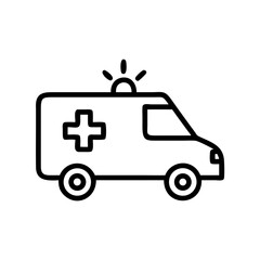 Ambulance Van with Emergency Light Icon Design
