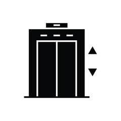 Black Elevator Icon Vector Set